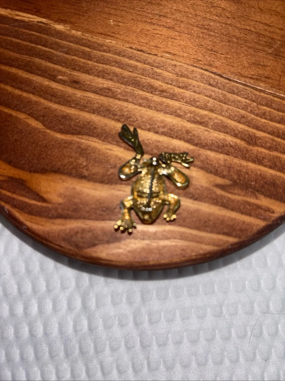 Lia Sophia Frog Brooch Clear Gem Eyes  Gold And Silver Tone 1 1/4x1